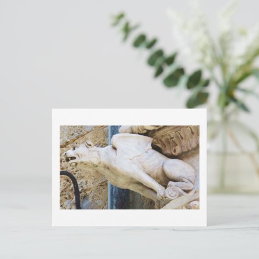 Gothic gargoyle standbeeld - circa 1340 briefkaart (Staand voorkant)