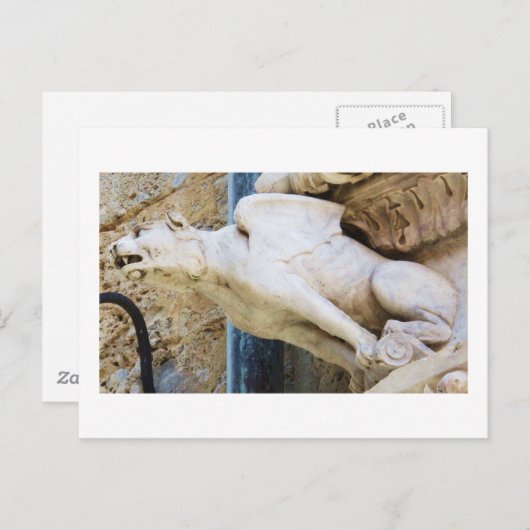 Gothic gargoyle standbeeld - circa 1340 briefkaart (Voorkant / Achterkant)