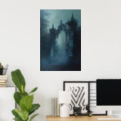 Gothic Gate Begraafplaats Kunstprint, Donkere Cott Poster (Thuiskantoor)