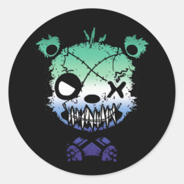 Gothic Gay MLM Pride Vlaggekleurd Beer Ronde Sticker