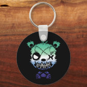 Gothic Gay MLM Pride Vlaggekleurd Beer Sleutelhanger (Voorkant)