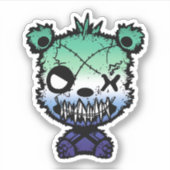 Gothic Gay MLM Pride Vlaggekleurd Beer Sticker (Voorkant)