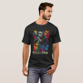 Gothic Gay Pride Dracula Bijt Met Pride LGBTQ Got T-shirt (Voorkant volledig)