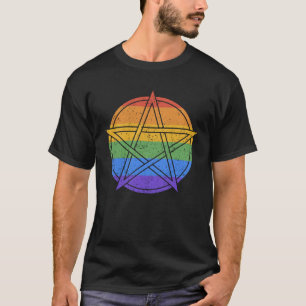Gothic Gay Pride Wicca Witchcraft Petagram Satanic T-shirt