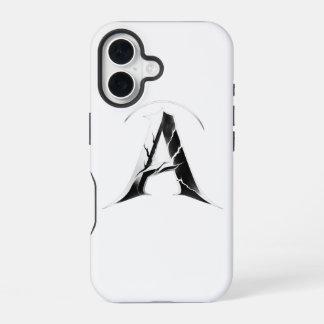 Gothic Gebarsten Initiaal A Hoesje - Donker Minima iPhone 16 Hoesje