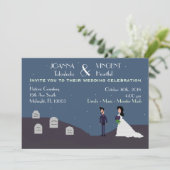 Gothic Geek Gamer bruiloft uitnodiging (Staand voorkant)