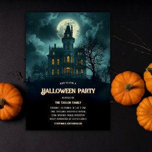 Gothic Geest Huis Halloween Feest Kaart
