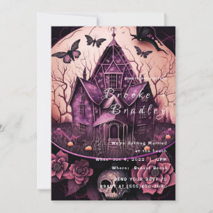 Gothic Gehaante Huis Bruiloft Kaart