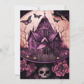 Gothic Gehaante Huis Bruiloft Kaart (Achterkant)