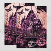Gothic Gehaante Huis Bruiloft Kaart (Voorkant / Achterkant)
