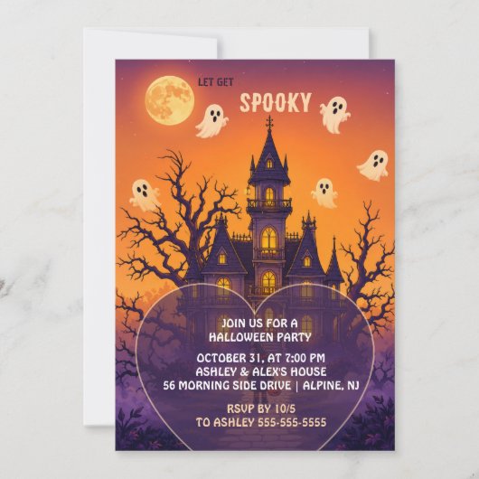 Gothic Geheime Huis Halloween Feest Uitnodiging (Voorkant)