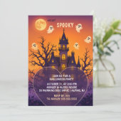 Gothic Geheime Huis Halloween Feest Uitnodiging (Staand voorkant)