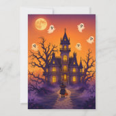 Gothic Geheime Huis Halloween Feest Uitnodiging (Achterkant)