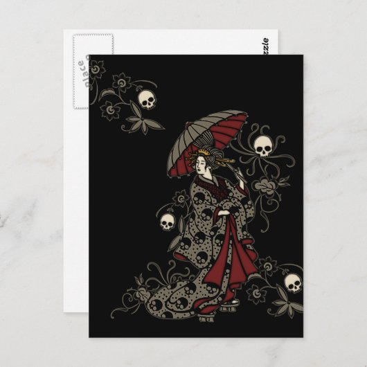 Gothic Geisha Briefkaart (Voorkant / Achterkant)