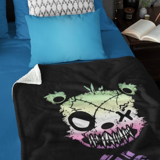 Gothic Genderfae Pride Vlaggekleurd Beer Sherpa Deken