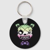 Gothic Genderfae Pride Vlaggekleurd Beer Sleutelhanger (Voorkant)
