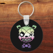 Gothic Genderfae Pride Vlaggekleurd Beer Sleutelhanger (Voorkant)