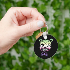 Gothic Genderfae Pride Vlaggekleurd Beer Sleutelhanger