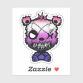 Gothic Genderfluid Pride Vlaggekleurd Beer Sticker (Vel)