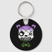 Gothic Genderqueer Pride Vlaggekleurd Beer Sleutelhanger (Voorkant)