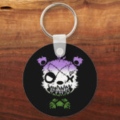 Gothic Genderqueer Pride Vlaggekleurd Beer Sleutelhanger (Achterkant)