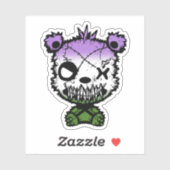 Gothic Genderqueer Pride Vlaggekleurd Beer Sticker (Vel)