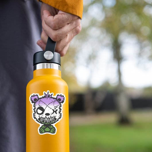 Gothic Genderqueer Pride Vlaggekleurd Beer Sticker