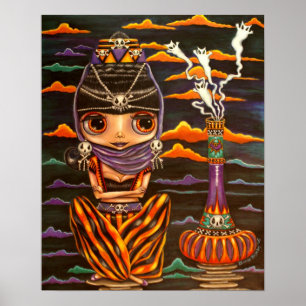 Gothic Genie and Ghost Katten Poster