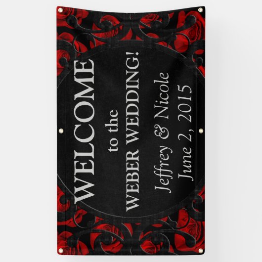 Gothic gepersonaliseerde aangepaste bruiloft banne spandoek (Verticaal)