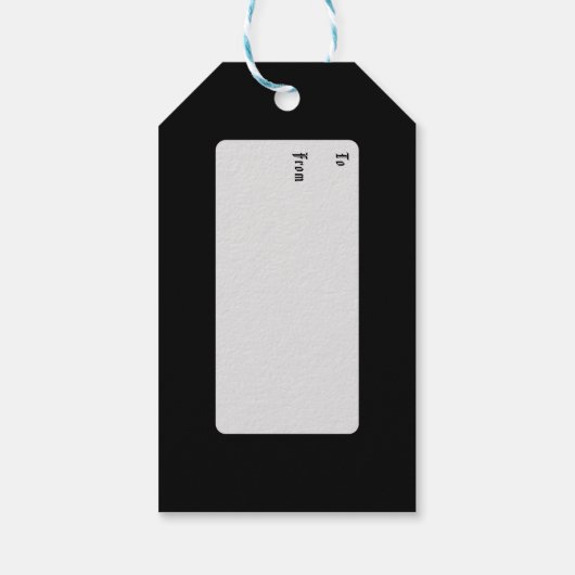 Gothic gepersonaliseerde kerst schedels bomen kran cadeaulabel (Achterkant)