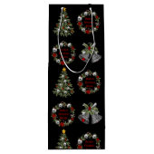Gothic gepersonaliseerde kerst schedels bomen kran wijn cadeautas (Achterkant)