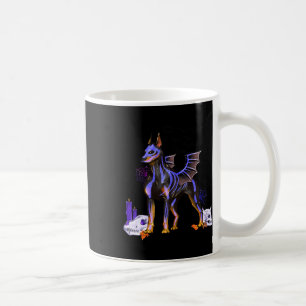 Gothic gevleugelde Doberman hondenschedels vleermu Koffiemok