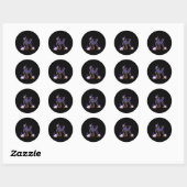 Gothic gevleugelde Doberman hondenschedels vleermu Ronde Sticker (Vel)