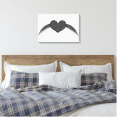 Gothic Gevleugelde Liefdeshart Canvasprint Canvas Afdruk (Insitu (Slaapkamer))
