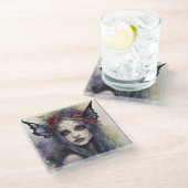 Gothic gezicht sieraden aandenken doos glazen onderzetter (Schuin)