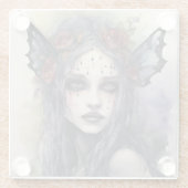 Gothic gezicht sieraden aandenken doos glazen onderzetter (Achterkant)