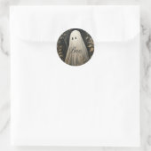 Gothic Ghost Halloween Ronde Sticker (Tas)