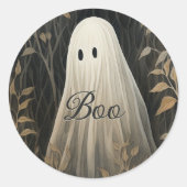 Gothic Ghost Halloween Ronde Sticker (Voorkant)