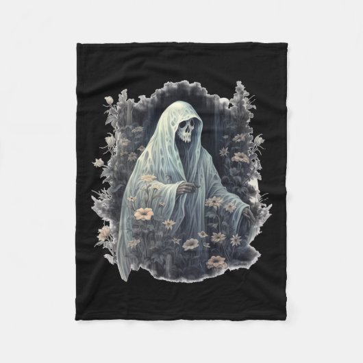 Gothic Ghost In The Forest  Bloemgeest Ha Fleece Deken (Voorkant)