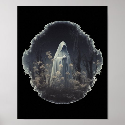 Gothic Ghost In The Forest  Bloemgeest Ha Poster (Voorkant)