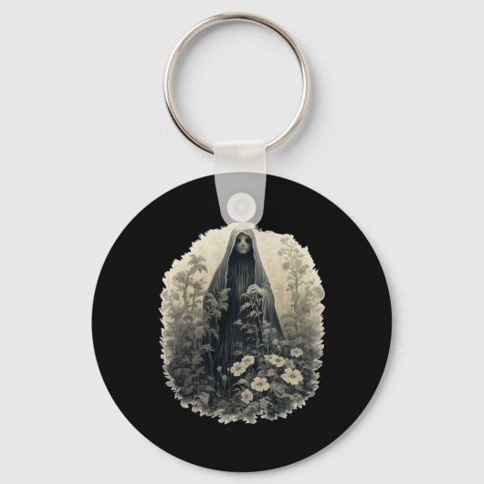 Gothic Ghost In The Forest Bloemgeest Ha Sleutelhanger (Voorkant)