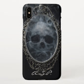 Gothic Ghost Skull Lijst Black Silver Gothic iPhone Hoesje (Achterkant)