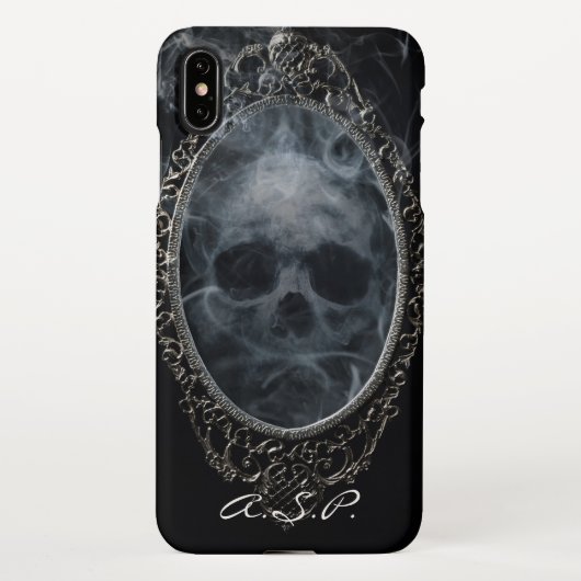 Gothic Ghost Skull Lijst Black Silver Gothic iPhone Hoesje (Achterkant)