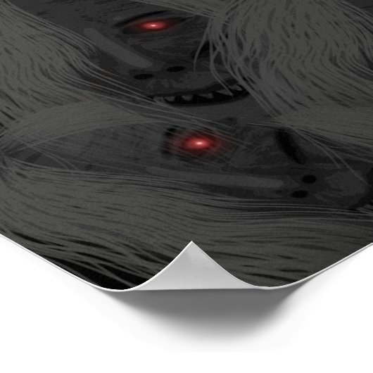 Gothic Ghosts Rood Wit Zwart Donker Moody Hallowee Poster (Hoek)