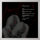 Gothic Ghosts Rood Wit Zwart Donker Moody Hallowee Poster (Voorkant)