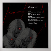 Gothic Ghosts Rood Wit Zwart Donker Moody Hallowee