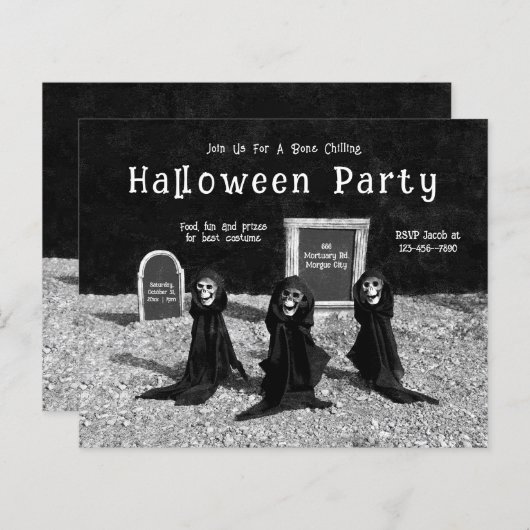 Gothic Ghouls in Cemetery Halloween Party Budget (Voorkant / Achterkant)