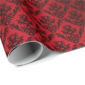 Gothic Gift Wrap Deep Red Damask Cadeaupapier (Rol Hoek)