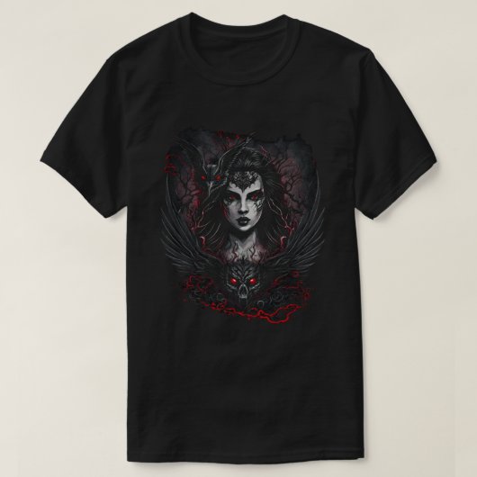 Gothic girl and evil demon design t-shirt (Design voorkant)