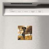 Gothic Girl Autumn Witch Magnet (Insitu (Vaatwasser))